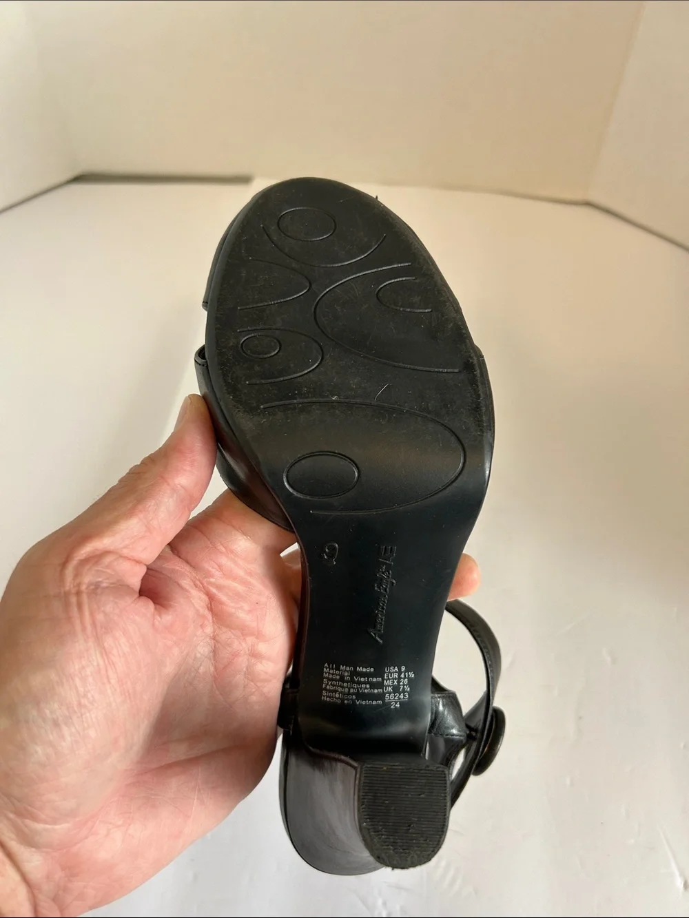 American Eagle Outfitters Black Peep-Toe Heeled Sandals BLACK KENLEY